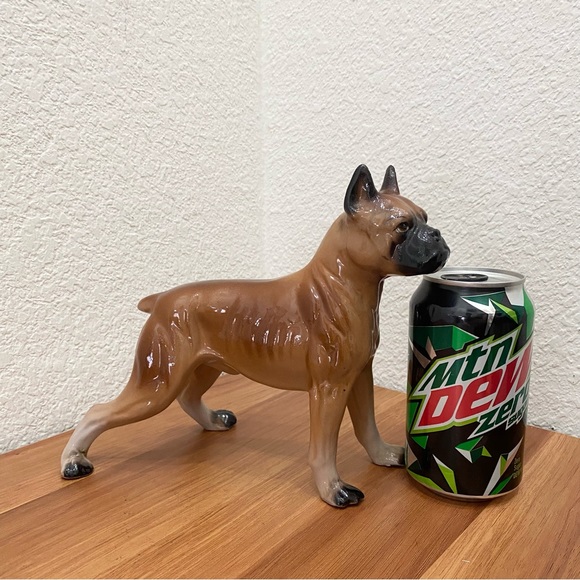 Vintage Unsigned Porcelain Ceramic Boxer Dog 7” Collectible Figurine - Picture 6 of 12